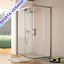 Mampara angular Serie 300 2 hojas correderas + 2 hojas fijas plata brillo para ducha de Kassandra